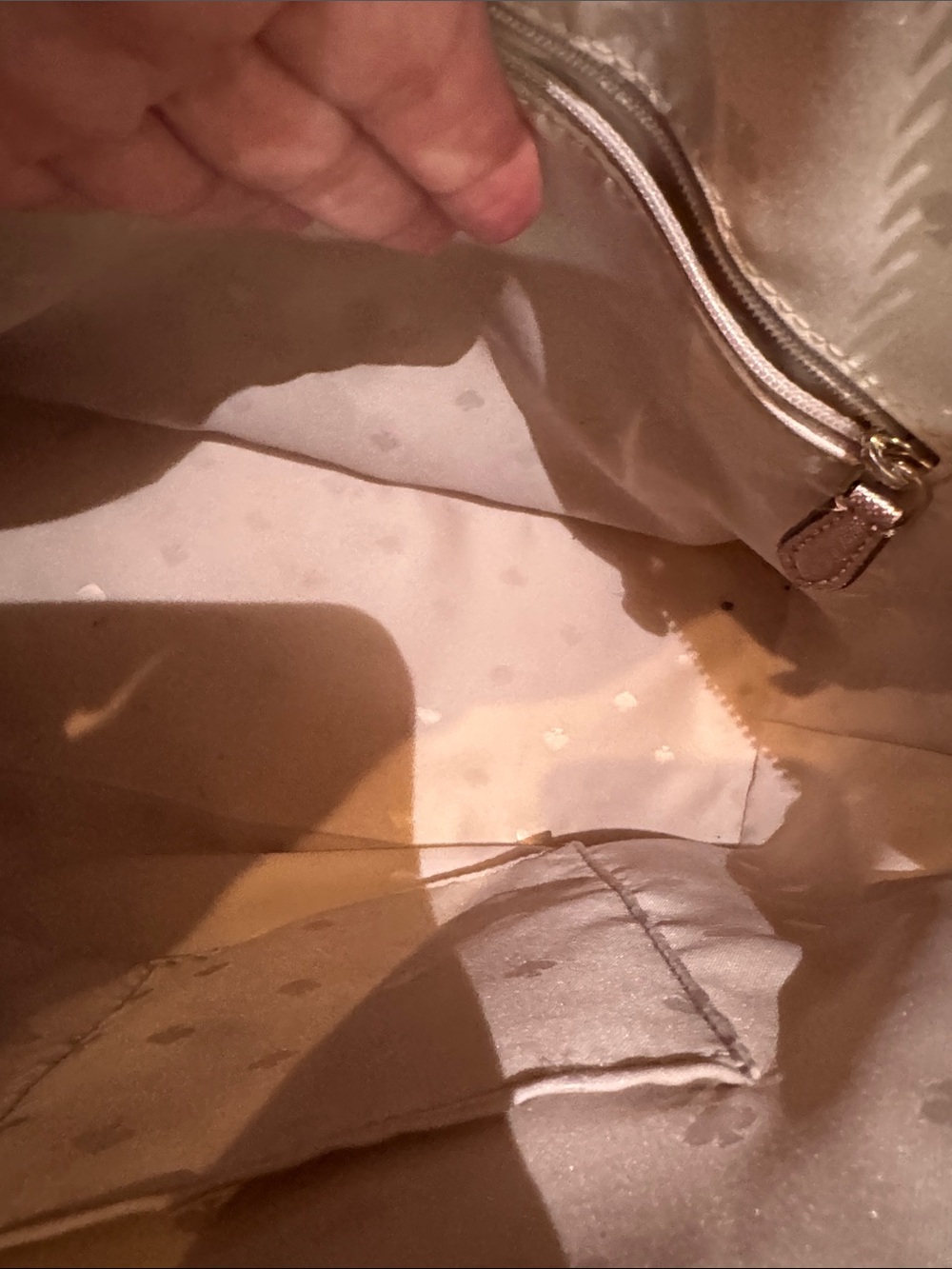 kate spade Metallic Rose Gold Glitter Tote - Picture 8 of 14